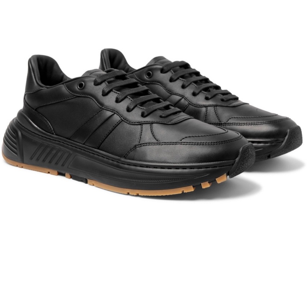 Bottega Veneta Black Calf Leather Speedster Sneakers Size 43